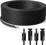 Solar Cable Duplex 15 m Set 6 mm² H1Z2Z2-K - Includes MC4 Plug - TÜV Certified - 1500V 30A - UV & Weather Resistant - for Solar Systems, Photovoltaics, Motorhomes & Balcony Power Plants