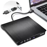 External CD/DVD Drive for Laptop Desktop PC MacBook Windows Linux OS