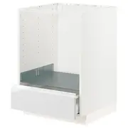 METOD / MAXIMERA base cabinet for oven with drawer, white/Voxtorp high-gloss/white, 60x60x80 cm