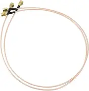 BRIGHTFUFU 2Pcs Male to Male Adapter Cord Flexible Jumper Wire for Antenna Radio Low Loss High Frequency Durable Material