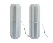 Travel Mouthwash Cup Toothpaste Holder, Plastic Toothbrush Holder for Hiking Camping Business Trips and Daily Use (2 Packs) Nordic Grey