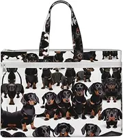 Dachshund Weiner Pet Dog Zippered Document Bag with Handle for Carrying Paper Files Books Filing Folder