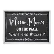 MDF 35x25cm Decorative Sign Mirror Mirror On The Wall Hanging Home Room Decor