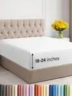 Extra Deep Queen Fitted Sheet - Hotel Luxury Single Fitted Sheet Only - Easil...