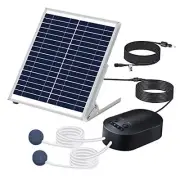 10W Solar Air Pump or Fish Pond, 22-110 Hours Output, Air Hoses Bubble Stones,