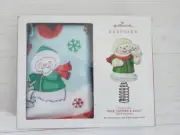 Hallmark Keepsake Snow Buddies Mini Tree Topper and Christmas Tree Skirt Set New