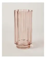 [Vue] Arbor Ribbed Vase 30cm in Pink