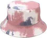 [Wheebo] Bucket Hat Reversible Outdoor Beach Summer Cap for Women Men (A-Tie Dye-Pink Blue)…, Blue, One Size