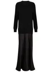 Christopher Esber Monument Cashmere and Silk-satin Maxi Dress - Black - M (UK12 / M) M (UK12 / M)