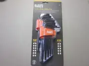 NEW - Klein Tools BLS22 Long Ball End Hex Key Set, SAE and Metric, 22 Pc.