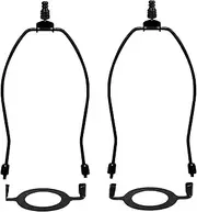 GIGIVOSHA Lamp Shade Harps Holder Adjustable Kit - 8 9 10 Inch with E26 UNO Light Base Set Lampshades Parts for Table and Floor Lamps finials Bracket Light Fitting - 2 Pack (Black, 8 Inch)