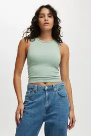 [Cotton On Women] Cotton On Women - Staple Rib Built In Bra Tank - Soft jade 2XS SOFT JADE