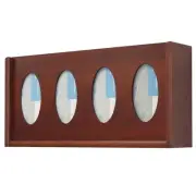 Wooden Mallet 4 Pocket Oval Glove and Tissue Box Holder in Mahogany