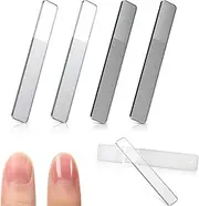 4 Pieces Glass Nail Shiner Crystal Nail Shine Buffer Polisher Crystal Glass Nano Nail File with Case for Natural Nails