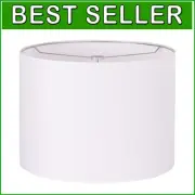 Elegant White Linen Drum Lampshade 13x13x10 for Table & Floor Lamps