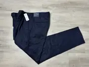 New Brooks Brothers Flat Front Soho Fit Wool Dress Blue Pants 36/32