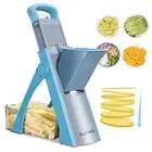 Upgrade Safe Mandoline Slicer Plus, Adjustable Vegetable Chopper Food Blue