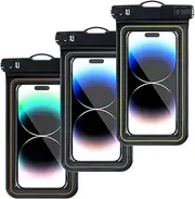 EiYioun 3 x Waterproof Floating Phone Pouch, Universal IPX8 Waterproof Case for iPhone Samsung Galaxy Series, 6.9" Dry Bag with Lanyard for Beach Pool Water Play Swimming