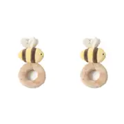 2x Jiggle & Giggle Poly Plush Bee Rattle Baby/Infant Sensory Soft Play Toy 0m+