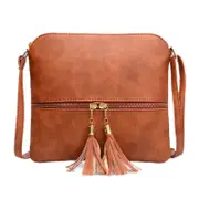 Lightweight Medium Dome Crossbody Bag, Shoulder Bag with Tassel