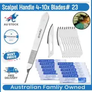 10X Carbon Sterile Scalpel Blade# 23 with 1X Stainless Steel Scalpel Handle# 4