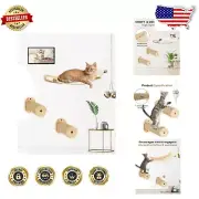 Sturdy Wall-Mounted Cat Shelf & Hammock Set with Sisal Scratching Posts