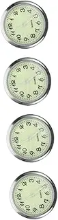 ULTECHNOVO 4pcs Automotive Car Clock Digital Quartz Clock Alarm Mini Dashboard for Car Round Ornament