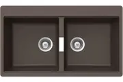Abey Horizont Schock Stone Double Bowl Inset Granite Sink N200S