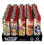 50x BIC Maxi Style Lighters Various Colour Box J26