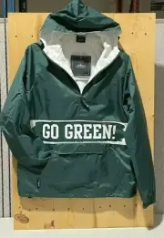 Go Green Charles River Classic Pullover -Color - Forest Green/White