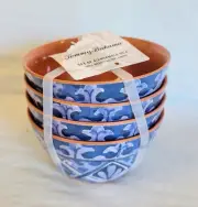 4ct Tommy Bahama Melamine Medallion Spanish Blue Terracotta Bowls Tidbit Salsa
