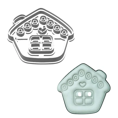 Gingerbread House Cookie Cutters 2 Pieces - Biscuit Cutter Design for Baking