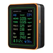ZN-MT22 12-in-1 Air Quality Monitor AQI CO2 CO Formaldehyde TVOC PM2.5 PM10 Temperature Humidity TFT Screen 1200mAh Batt