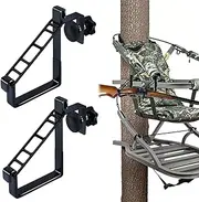 Mofuiry 2 Pack Metal Tree Stand Bow Holder Universal Hunting Bow Holder Treestand Gun Rest Adjustable Bow Hanger Hooks for Treestand Platform Sadle Hunting Gears Accessory