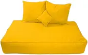 UYSOFRCV 4PCS Large Bean Bag Sofa Cover, Indoor Outdoor Lazy Lounger Tatami Cover for Adults and Kids with No Filling, Beautiful Home Accessory,Lemon Yellow