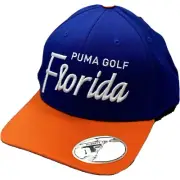Puma Golf Florida Script Special Edition Snapback Hat Cap Blue/Orange New