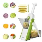 [5 in 1] Mandoline Slicer for Kitchen & Safe Vegetable Chopper & Adjustable M...