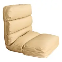 在飛比找特力屋線上購物優惠-[特價]JP Kagu嚴選 日式低背加厚五段式皮和室椅躺椅咖