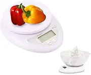 Mengshen Digital Kitchen Scale for Food Home 11lb/5kg (1g) Portable Gram Scale Ultra Slim Weigh Snacks Liquids Foods for Diet Weight Loss Programs & Nutrition Control with Removable Bowl