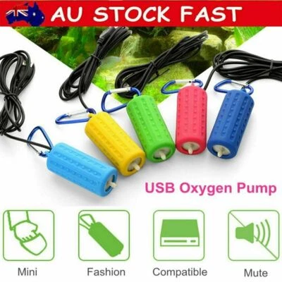 USB Aquarium Oxygen Pump Fish Tank Air Pump Mini Aerator Super Quiet EfficientPB