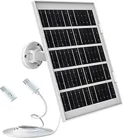 [1 Pack] Eufycam Security Camera Solar Panel 5v 7w Eufycam Solar Panels Charger for Eufycam 2c/2c Pro/2/2 Pro/E20/E40/E, Micro USB & Type-C Port, Ip65 Waterproof, 9.5ft Long Charging Cable+Wall Mount