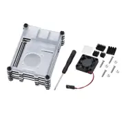 9-Layer Acrylic Case with Cooling Fan & Heatsink for Raspberry Pi 4B D