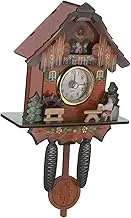 CORHAD Silent Operation Wooden Cuckoo Wall Clock Traditional Style Home Wall Decor for Living Room Bedroom