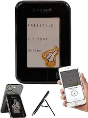 Magsafe Wallet,Magnetic Wallet with Editable E-Paper Screen,Magsafe Phone Stand and Card Holder for iPhone 16/15/14/13/12 Series and Magsage Phone（Black）