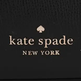 Kate Spade 金屬銀桃顆粒紋皮革手提/肩背水桶包(黑)小