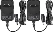 2-Pack AC to DC 12V 0.5A 500mA Power Supply Adapter, Plug 5.5mm x 2.1mm with 3.5mm x 1.35mm Tip, SAA Listed