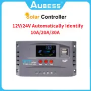 MPPT Solar Charge Controller 12V/24V Regulator LCD Display Dual USB Charging