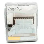Truly Soft Duvet Set Full Queen 3 Piece Set Grey 100% Polyester, Gray Bedding