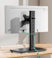 Single Monitor Stand Fits Max 32" Screen Height Adjustable Swivel Tilt Rotation