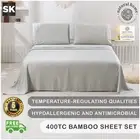 Natural Home Bamboo Hypoallergenic Flat Fitted Sheet Set Dove Grey Super King